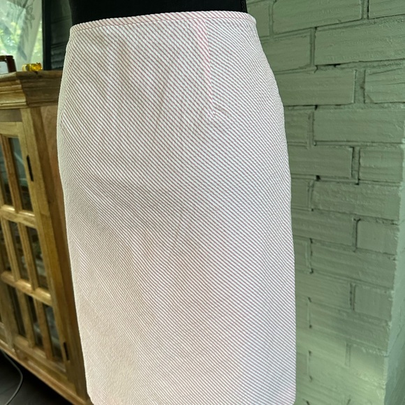 J.Crew, pink and white seersucker skirt size 0 - Picture 5 of 7
